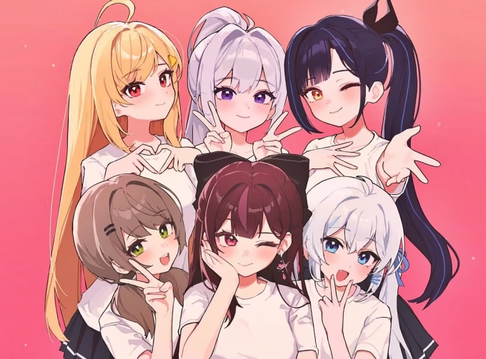 6인조 버추얼 걸그룹 '이세계아이돌'.