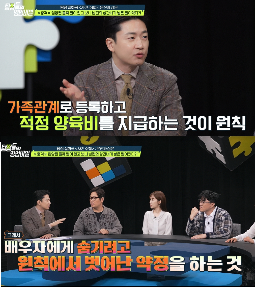 아내를 속이고 상간녀와의 사이에서 낳은 딸을 몰래 입양해 키워온 남편의 기막힌 실화가 공개됐다. /사진=채널A '탐정들의 영업비밀' 방송화면