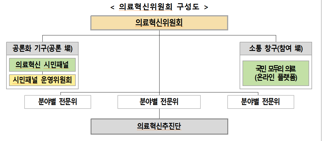 의료혁신위원회 구성도./사진=보건복지부
