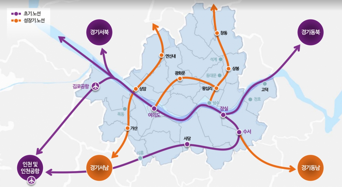 수도권 UAM노선 예상안. /자료=서울시