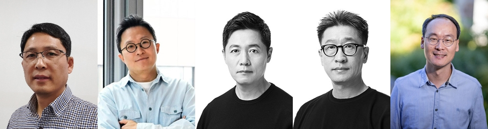 (왼쪽부터) 현대차 국내생산담당 겸 최고안전보건책임자 최영일 부사장, 현대차 브랜드마케팅본부장 지성원 부사장, 현대카드 대표이사 조창현 부사장, 현대커머셜 대표이사 전시우 부사장, 현대차·기아 HMG경영연구원장 신용석 부사장. /사진제공=현대차그룹