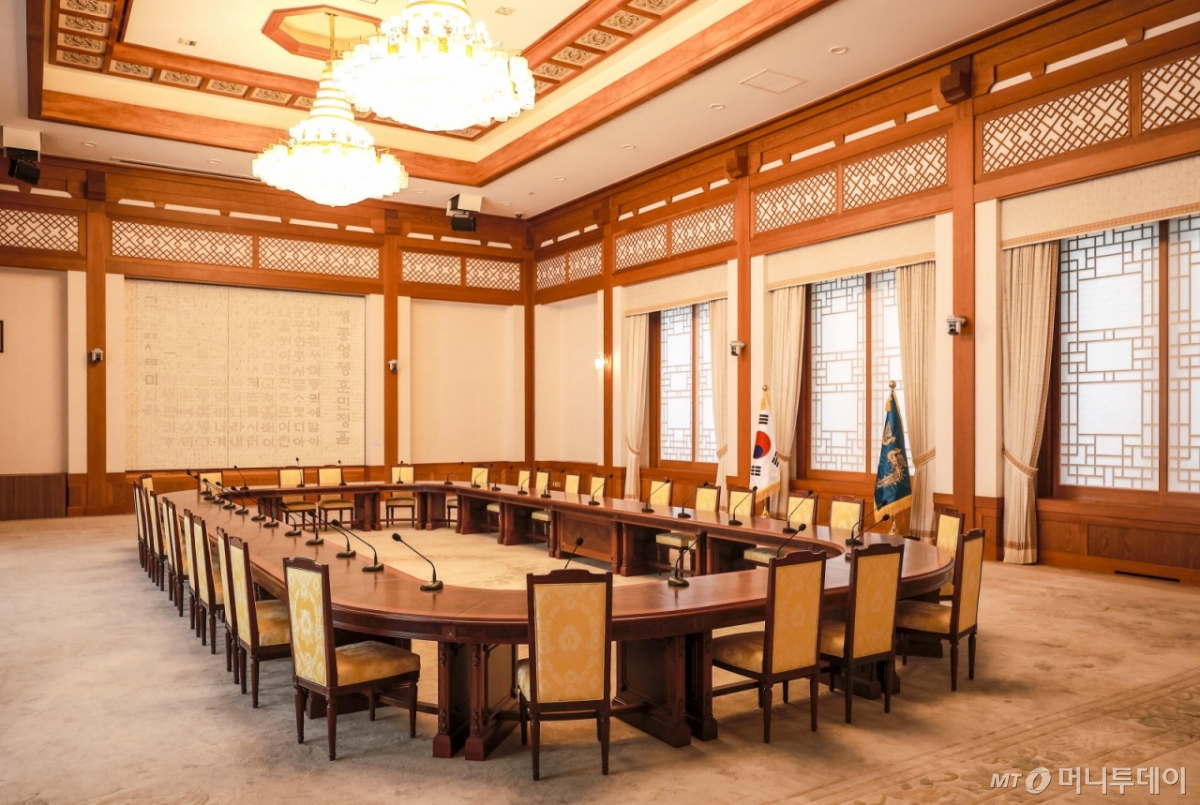 [서울=뉴시스] 정병혁 기자 = 서울 종로구 청와대 본관 세종실. 2025.04.09. jhope@newsis.com /사진=정병혁