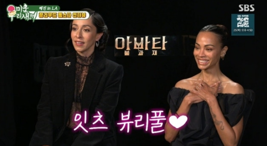 모델 겸 방송인 한혜진이 영화 '아바타' 속 캐릭터로 완벽 변신해 배우들을 놀라게 했다. /사진=SBS '미운 우리 새끼' 방송화면