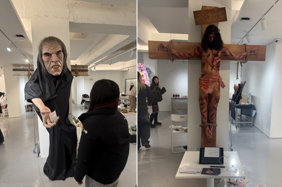 대경대 특수분장과 학생들이 선보인 작품들./사진제공=대경대