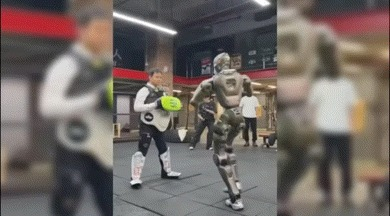 중국 업체가 개발한 로봇이 인간을 공격하는 모습이 공개되며 논란이 커지고 있다. /사진='The AI Nexus' 갈무리