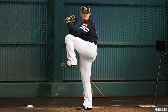 이번 시즌 아리하라의 모습. /사진=소프트뱅크 호크스 공식 홈페이지