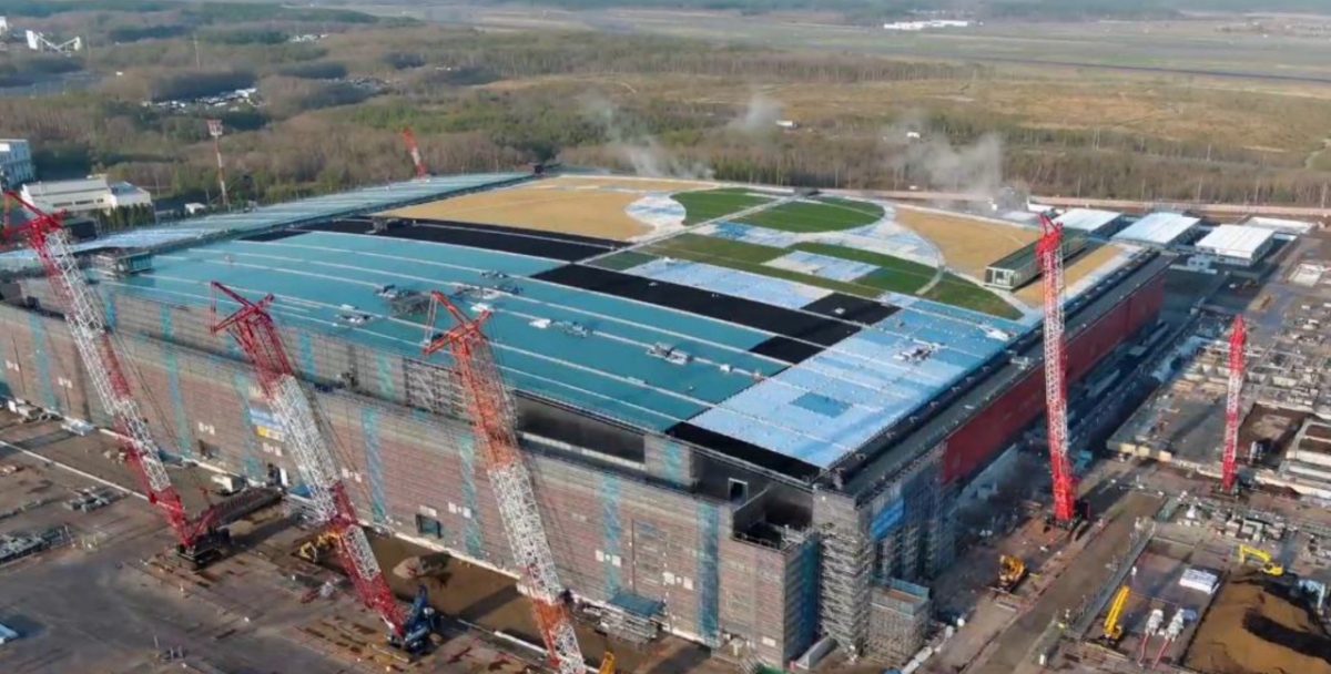 일본 훗카이도 치토세에 위치한 라피더스의 생산건점 'IIM' 건축 모습 /사진자료=일본 경제산업성