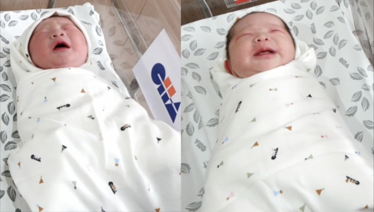 강남차여성병원에서 태어난 2026년 새해 첫 아기들, 쨈이(엄마 황은정씨, 아빠 윤성민씨)와 도리(엄마 황혜련씨, 아빠 정동규씨). /사진제공=차병원