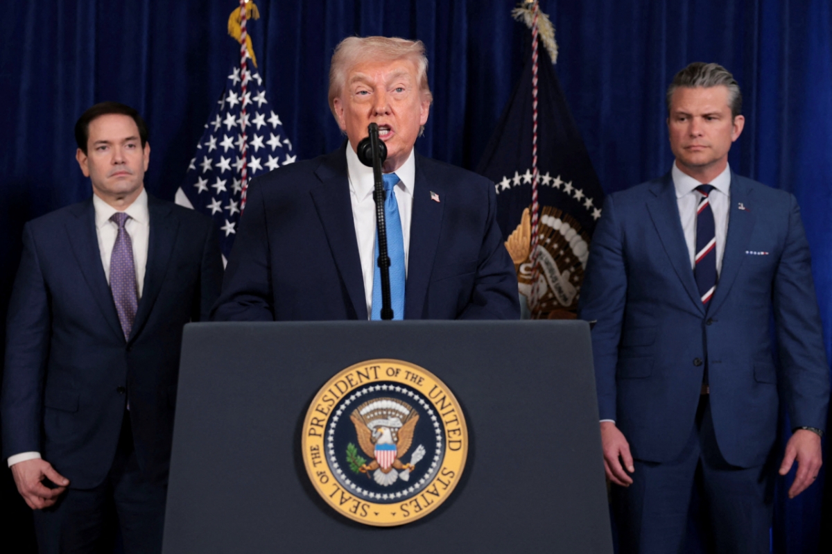 도널드 트럼프 미국 대통령이 3일(현지시간) 플로리다주 마러라고에서 니콜라스 마두로 베네수엘라 대통령 체포 작전에 대한 긴급 기자회견을 열고 있다. /로이터=뉴스1