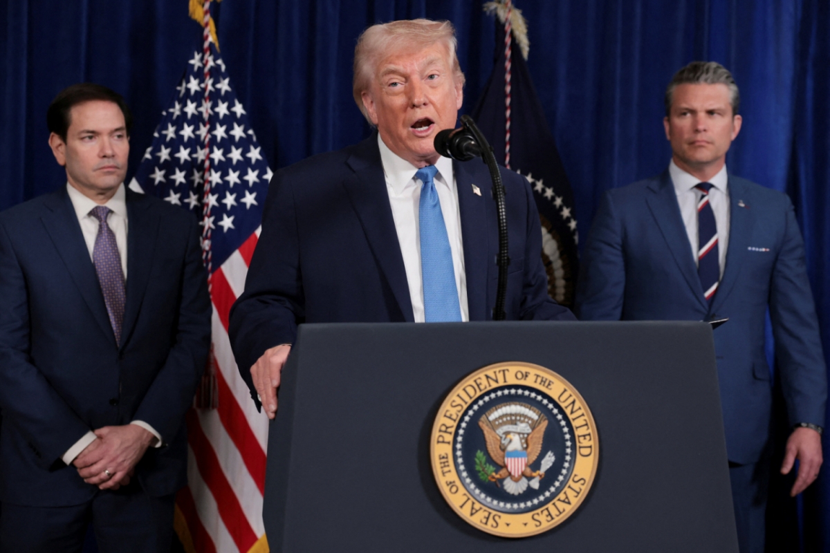 도널드 트럼프 미국 대통령이 3일(현지시간) 플로리다 마러라고에서 니콜라스 마두로 대통령 부부 체포 군사작전 내용을 발표하는 기자회견을 진행하고 있다. 2026.01.03 /로이터=뉴스1