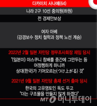 다카이치 사나에 일본 총리의 과거사 문제 등에 대한 발언. / 사진=머니투데이DB