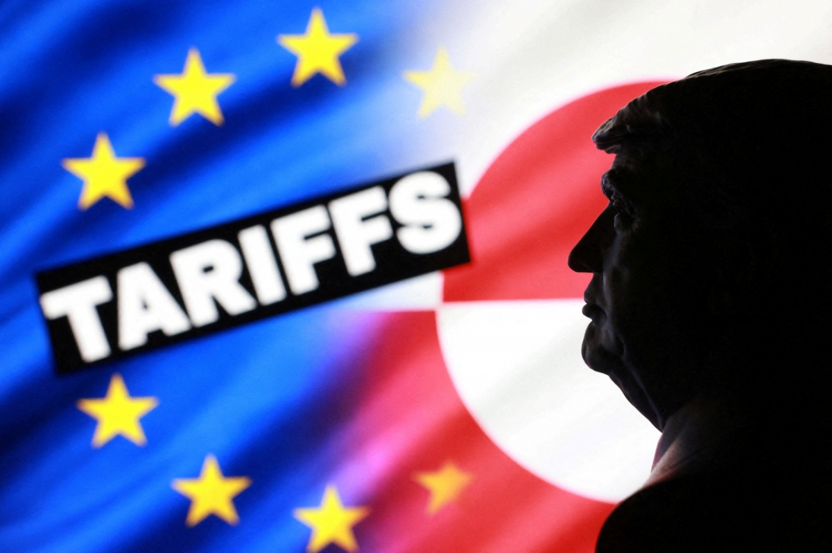 그린란드를 둘러싼 미국과 유럽의 갈등이 관세 전쟁으로 번지고 있다. /삽화=로이터 