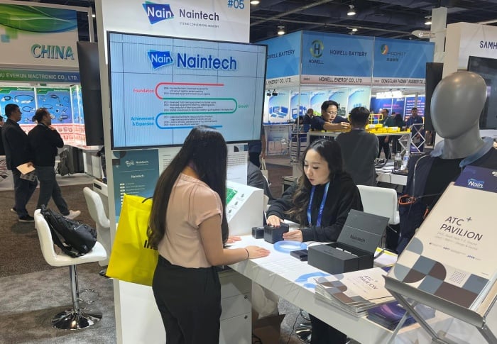 'CES 2026'에 참석한 나인테크의 전시 부스./사진=나인테크