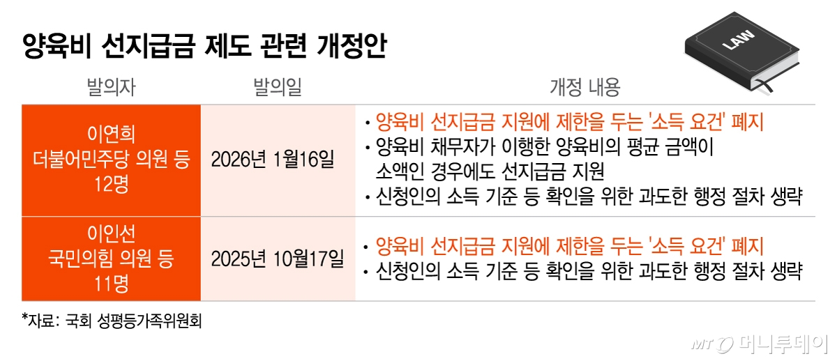 양육비 선지급금 제도 관련 개정안/그래픽=이지혜