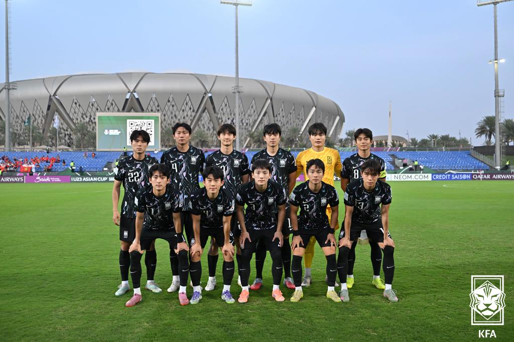 24일 사우디아라비아 제다에서 열린 베트남과의 2026 AFC U-23 아시안컵 3위 결정전에 나선 대한민국 축구 대표팀 베스트11. /사진=대한축구협회 제공