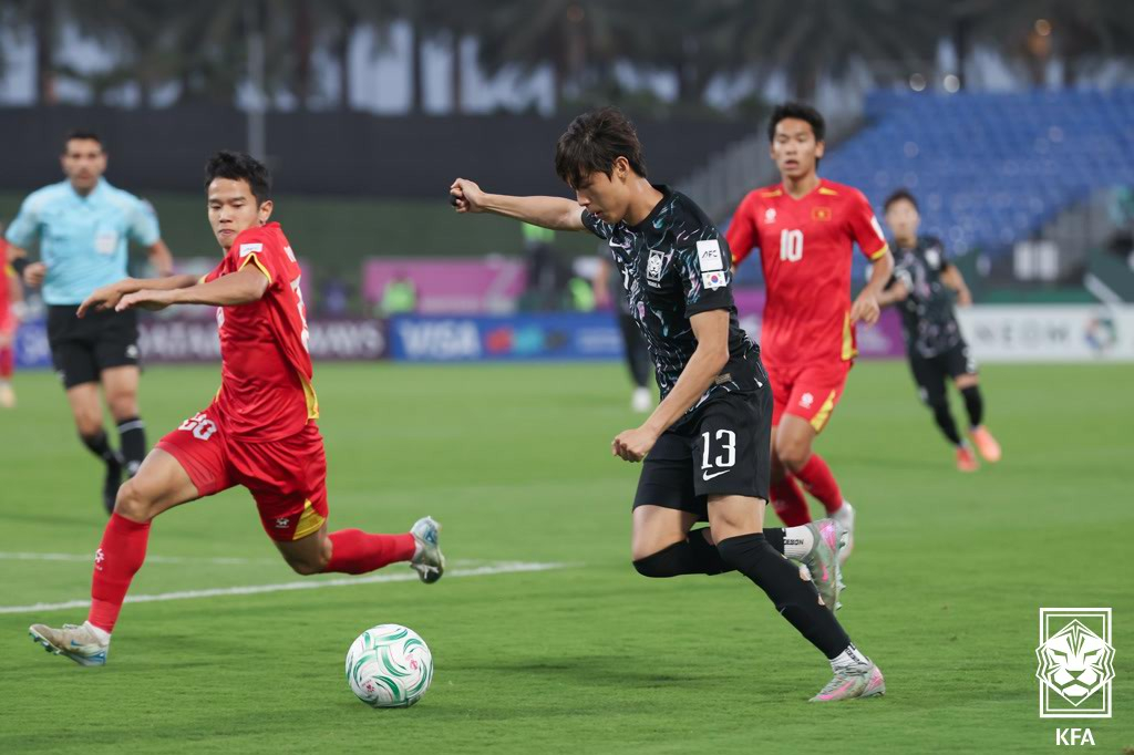 24일 사우디아라비아 제다에서 열린 한국과 베트남의 2026 AFC U-23 아시안컵 3위 결정전 경기 모습. /사진=대한축구협회 제공