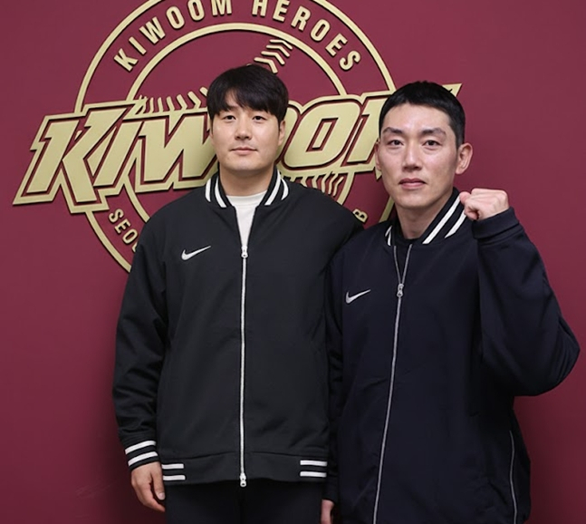 박병호(왼쪽)와 서건창. /사진=구글 제미나이(AI) 합성(박수진 기자 촬영 이미지, 키움 히어로즈 제공 이미지 활용)