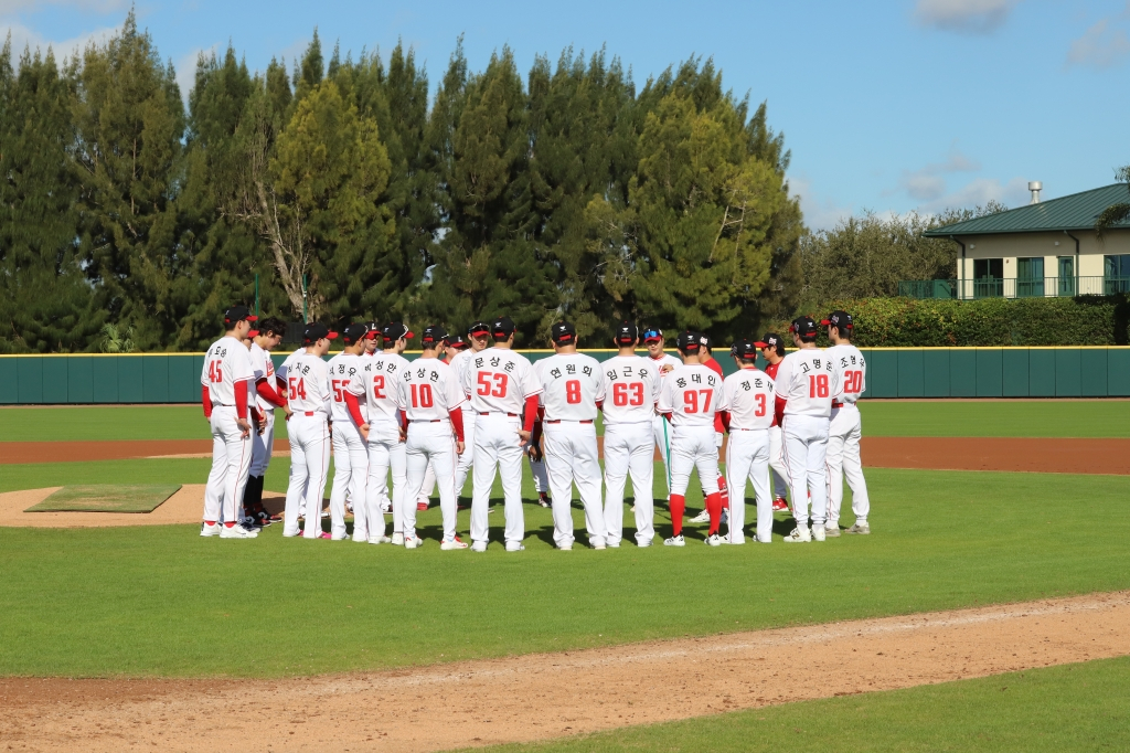 SSG 랜더스 선수단의 미국 플로리다 스프링캠프 훈련 모습. /사진=SSG 랜더스 제공