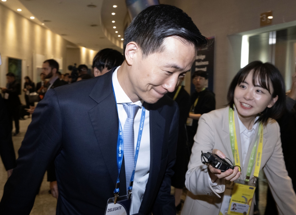 김동관 한화그룹 부회장이 29일 경북 경주시 경주예술의전당에서 열린 한미 비즈니스 라운드 테이블에 참석하고 있다 /사진=뉴시스