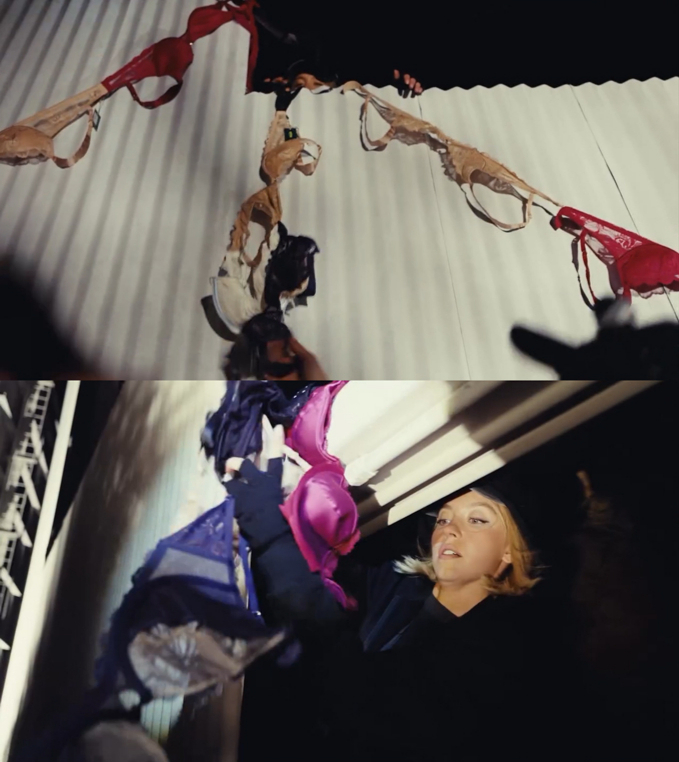 배우 시드니 스위니가 미국 로스앤젤레스(LA)의 상징인 '할리우드 사인'에 여성 브래지어를 주렁주렁 달았다가 논란에 휩싸였다. /사진=시드니 스위니 인스타그램