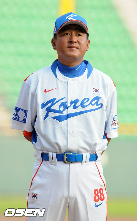 김기태 국가대표 코치 시절 모습.