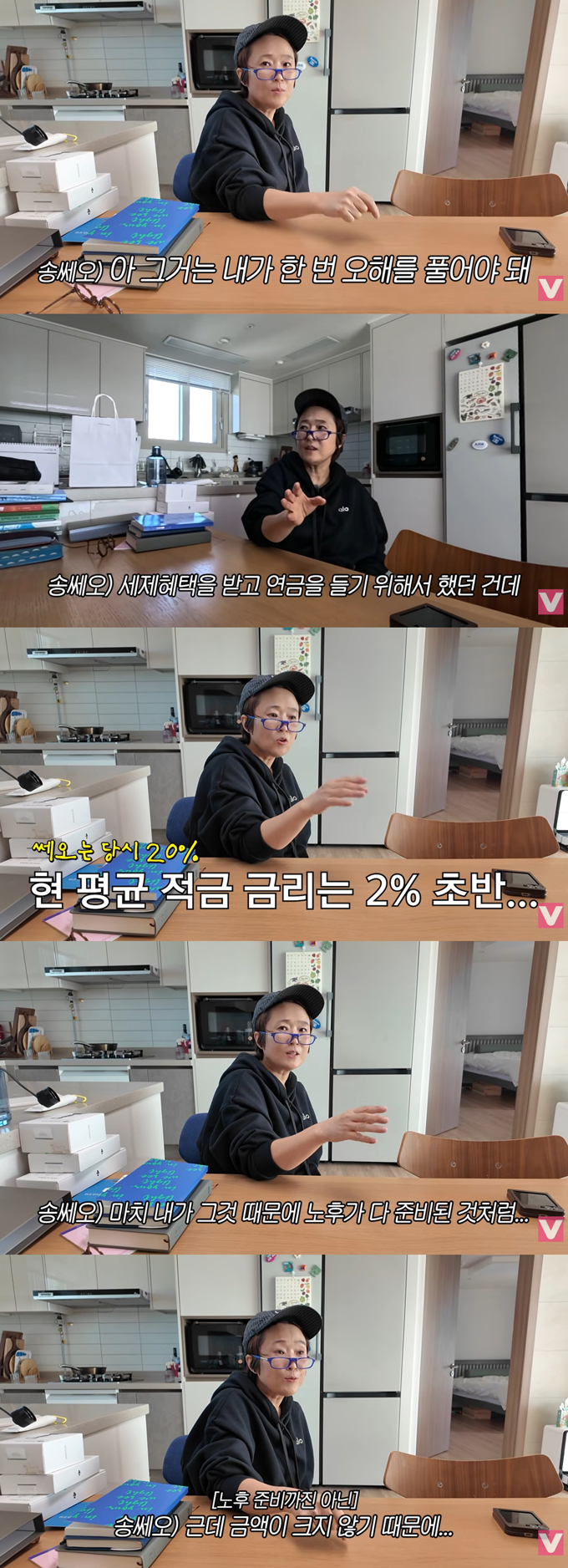 방송인 송은이가 화제를 모았던 금리 20% 적금 통장에 대해 해명했다./사진=유튜브 채널 'VIVO TV - 비보티비' 영상