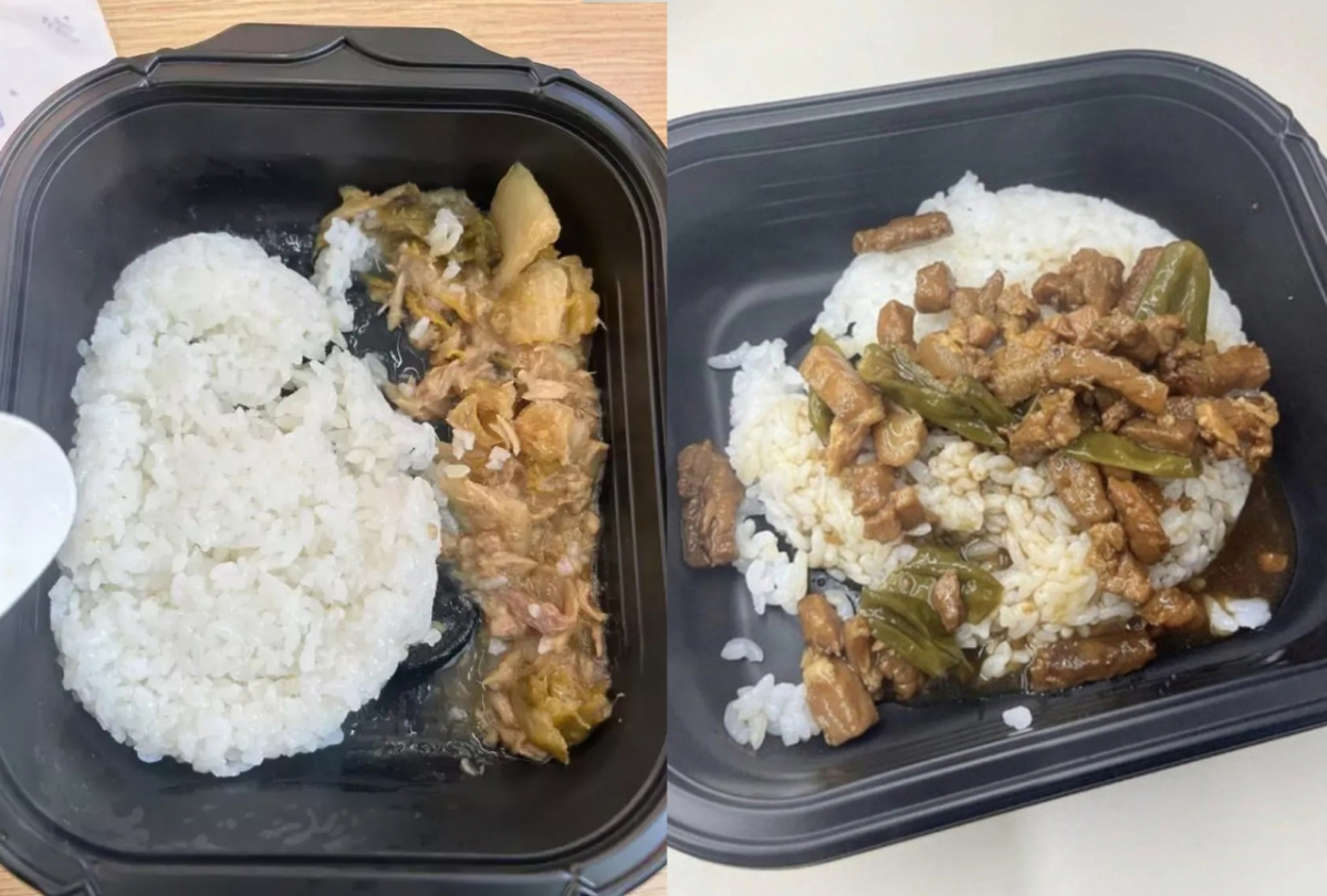 윤주모가 한 대기업과 협업해 내놓은 편의점 도시락인 묵은지참치덮밥(왼쪽)과 꽈리고추돼지고기덮밥이 부실 논란에 휩싸였다. /사진=온라인 커뮤니티