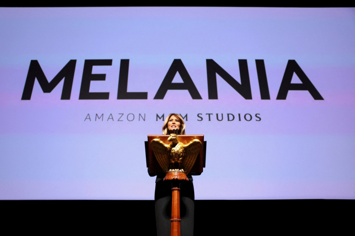 도널드 트럼프 미국 대통령의 부인 멜라니아 여사가 지난달 29일(현지시간) 워싱턴 케네디센터에서 열린 다큐멘터리 영화 '멜라니아' 시사회에 참석했다./사진=로이터 
