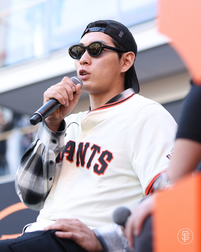 지난달 25일에 열린 팬 행사에 나선 이정후의 모습. /사진=샌프란시스코 자이언츠 공식 SNS