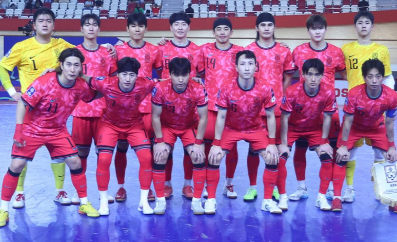 지난달 31일(한국시간) 인도네시아 자카르타에서 열린 2026 AFC 풋살 아시안컵 조별리그 A조 최종전 키르기스스탄전에 나선 한국 대표팀. /사진=AFC 제공