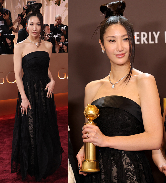 넷플릭스 애니메이션 영화 '케이팝 데몬 헌터스'의 OST(오리지널 사운드트랙) '골든'(Golden)은 지난달 11일(현지시간) 제83회 골든글로브 시상식에서 최우수 주제가상을 받았다. '케이팝 데몬 헌터스' 루미의 가창자이자 '골든'의 작곡가 이재는 당시 무대에 올라 수상 소감을 밝혔다. /AFPBBNews=뉴스1 