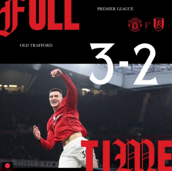 베냐민 셰슈코가 골 세리머니를 펼치고 있다. /사진=맨유 공식 SNS 갈무리