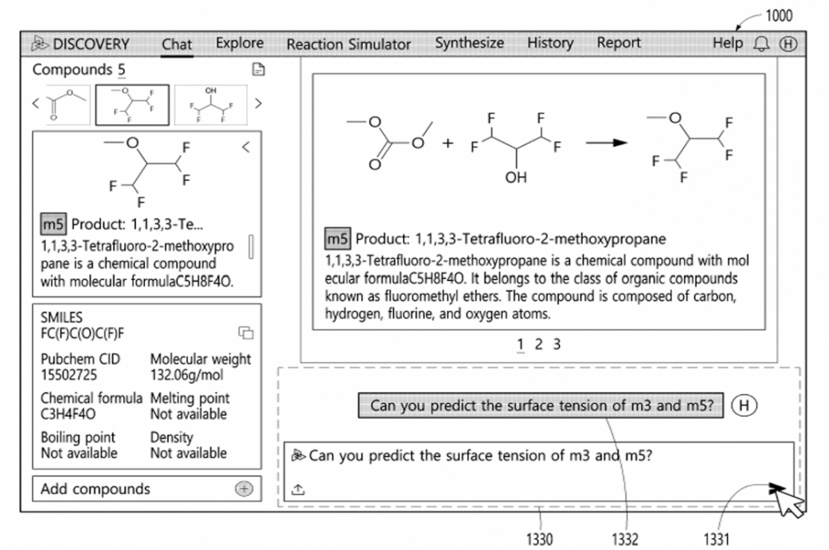 '등록특허 제2869378호, 도면 13' 엑사원 디스커버리(EXAONE Discovery) 구동 예시의 모습 /자료=LG AI연구원 