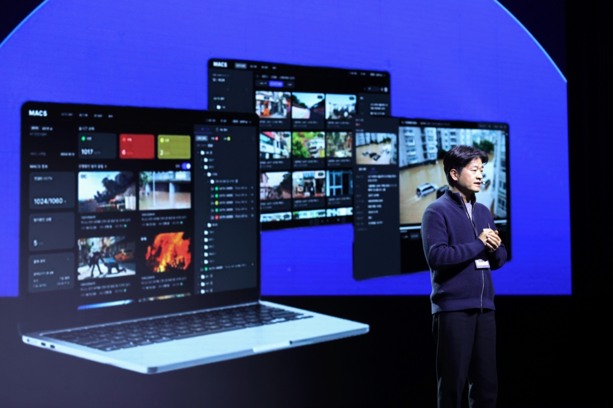 피아스페이스 유현수 대표가 자사 AI 영상분석 솔루션에 대해 발표하고 있다./사진제공=K-디지털그랜드챔피언십 사무국