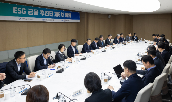 4일 오전 서울 중구 대한상공회의소에서 열린 'ESG 금융추진단 제6차 회의'에서 권대영 금융위원회 부위원장이 관계부처, 유관기관, 산업계·기업, 투자자, 전문가 등과 ESG 공시 제도화를 위한 주요 쟁점을 논의했다. /사진=금융위원회