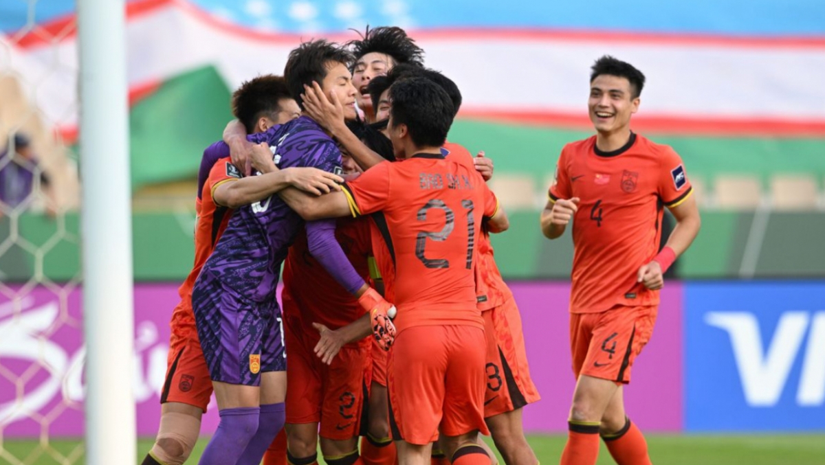 지난 AFC U-23 아시안컵에서 사상 첫 토너먼트 진출을 넘어 준우승을 차지한 중국 U-23 대표팀 선수들. /사진=AFC 제공