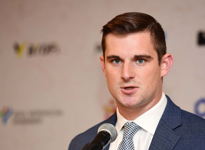 [서울=뉴시스] 보 하인스 테더 USAT 최고경영자(CEO)가 23일 서울 광진구 워커힐호텔에서 열린 '코리아 블록체인 위크(KBW) 2025' 기자간담회에서 말하고 있다. (사진=KBW) 2025.09.23 *재판매 및 DB 금지 