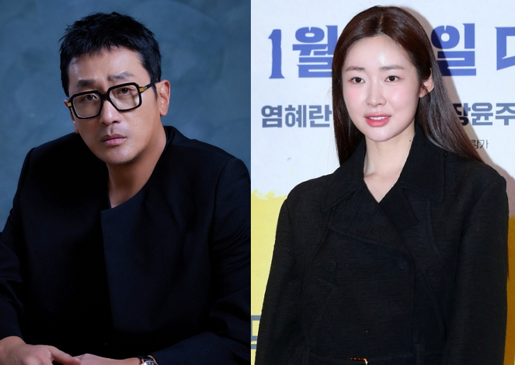 배우 하정우(47·본명 김성훈)와 차정원(36·본명 차미영)이 열애 중임을 공식 인정했다. /사진=바이포엠스튜디오 제공, 머니투데이 DB