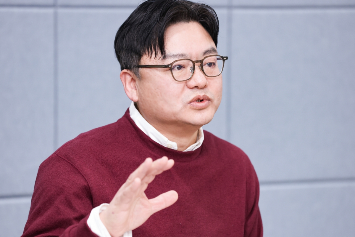 김민구 인큐랩플러스 대표가 경기 성남시 판교 오피스에서 머니투데이와 인터뷰했다. /사진=LG유플러스