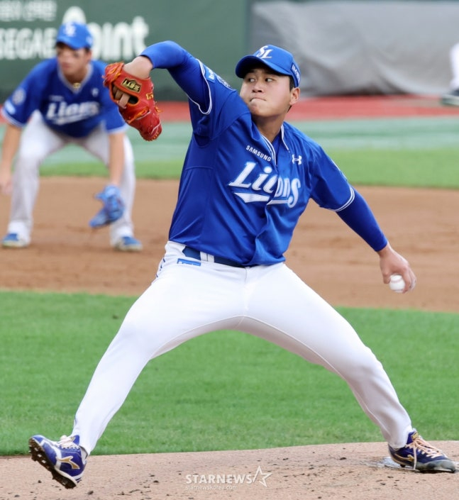 2025년 8월 좌완 이승현의 모습. /사진=강영조 선임기자