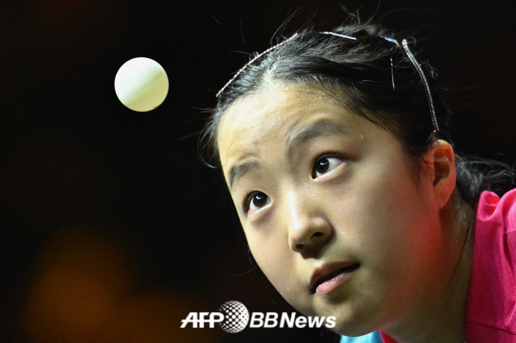 한국 여자 탁구 간판 신유빈. /AFPBBNews=뉴스1