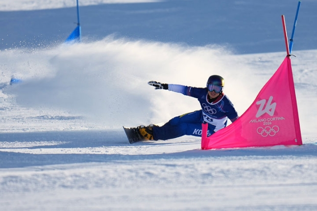 레이스를 펼치는 이상호. /AP=뉴시스