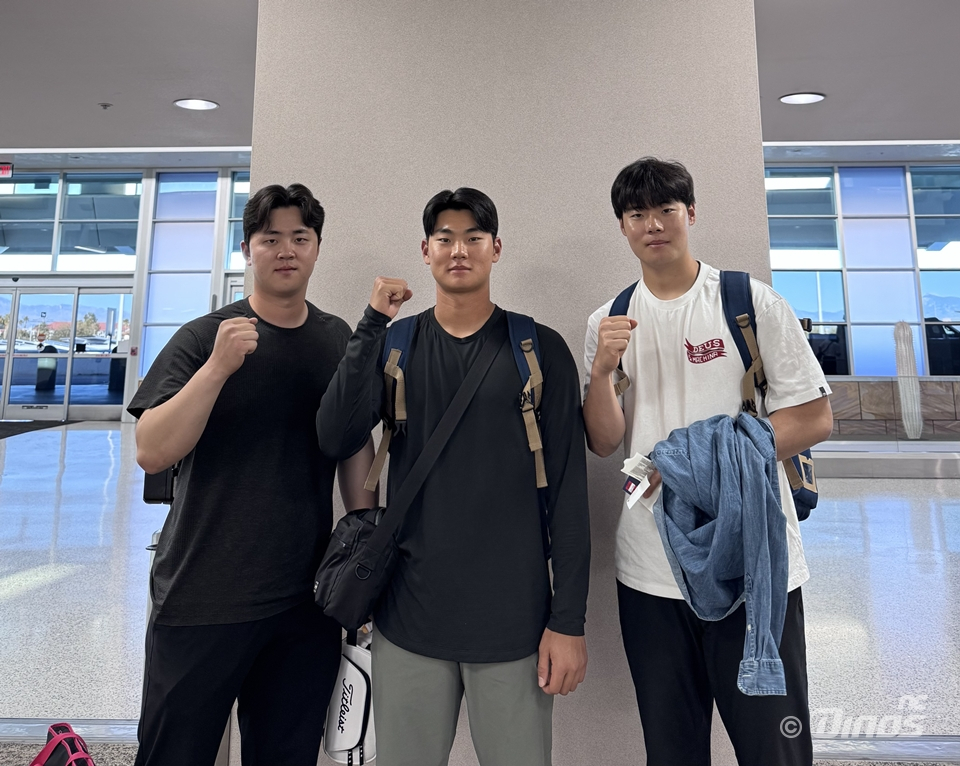 (왼쪽부터) NC 다이노스 포수 김형준과 김주원, 김영규. /사진=NC 다이노스 제공