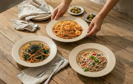 콩누들 제품으로 한 요리사진=홀썸위크 