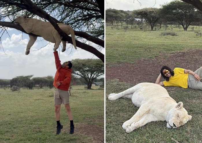 방송인 노홍철이 공개했던 아프리카 사자 인증샷이 뒤늦게 논란이다. /사진=노홍철 인스타그램