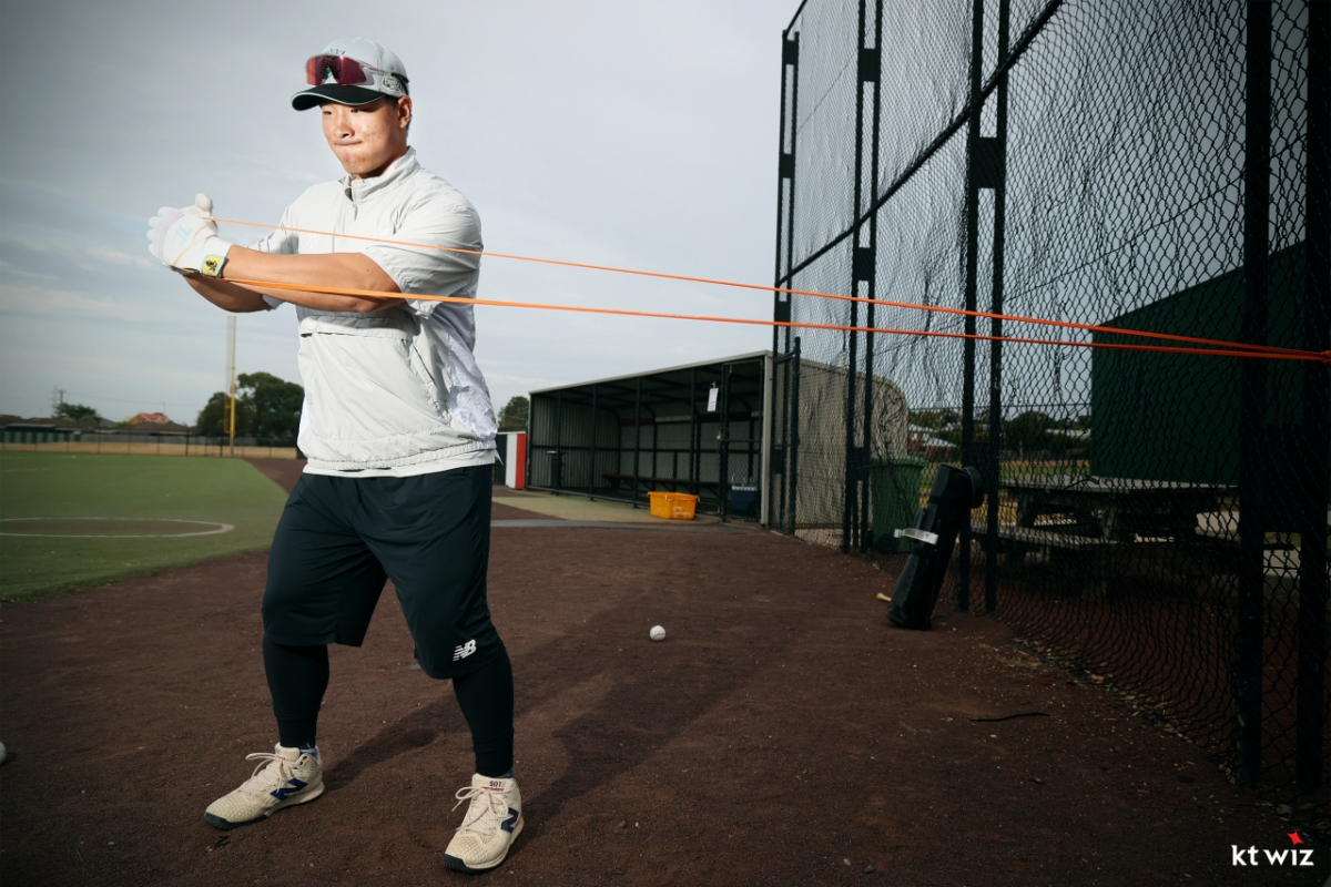 KT 위즈 소속의 한국 국가대표 외야수 안현민. /사진=KT 위즈 제공