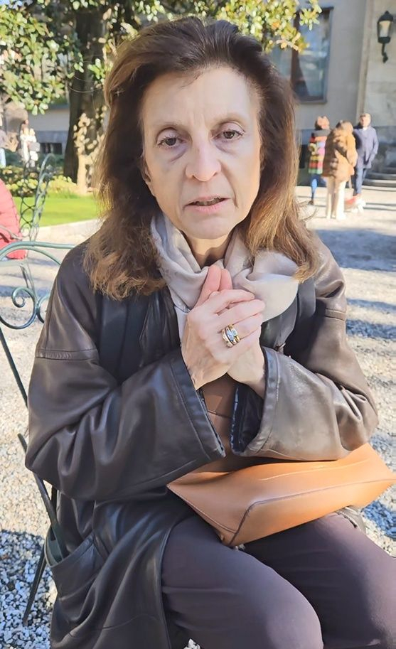 코리아하우스를 찾아 차준환에게 감사 인사를 전한 이탈리아 가수 밀바의 딸 마르티나 코르냐티 씨./사진=대한체육회 제공