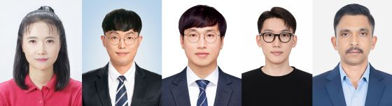 [연구진사진] (좌측부터) 장지현 교수, 강지훈 박사(제1저자), 윤기용 박사, 경승규 연구원, 바라지 굴레 박사/사진=UNIST
