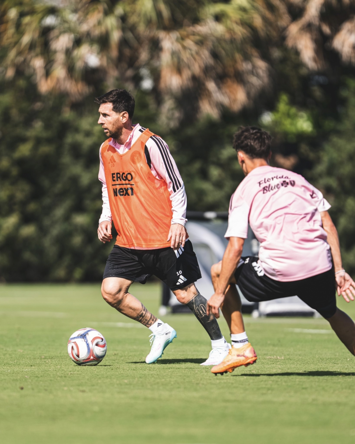 지난 18일 인터 마이애미 팀 훈련에 복귀한 리오넬 메시. /사진=인터 마이애미 SNS 캡처