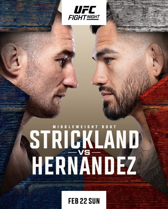 오는 22일 격돌하는 션 스트릭랜드(왼쪽)와 앤서니 에르난데스. /사진=UFC 제공